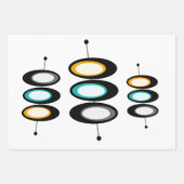 Feuille De Papier Cadeau Satellite moderne du milieu du siècle (Devant 3)