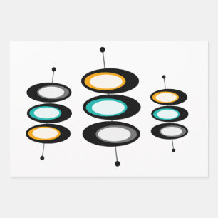 Feuille De Papier Cadeau Satellite moderne du milieu du siècle