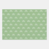 Feuille De Papier Cadeau Sauge d'anniversaire vert blanc (Devant 2)