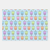 Feuille De Papier Cadeau Saveurs de thé au lait Boba (Devant 3)