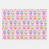 Feuille De Papier Cadeau Saveurs de thé au lait Boba (Devant 2)