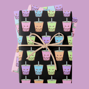 Feuille De Papier Cadeau Saveurs de thé au lait Boba