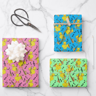 Feuille De Papier Cadeau Sax Chick Saxophones Music Notes Enveloppement Pap