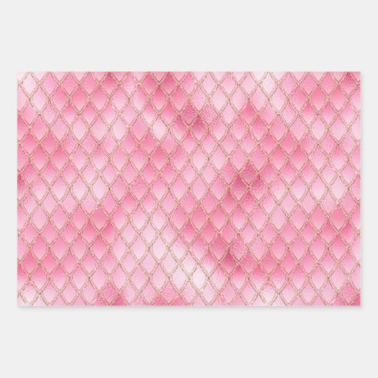 Feuille De Papier Cadeau Scales de dragon rose vif (Devant 3)