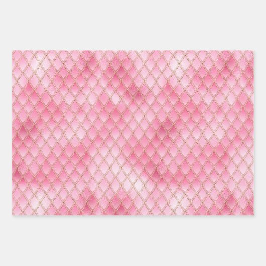 Feuille De Papier Cadeau Scales de dragon rose vif (Devant 2)