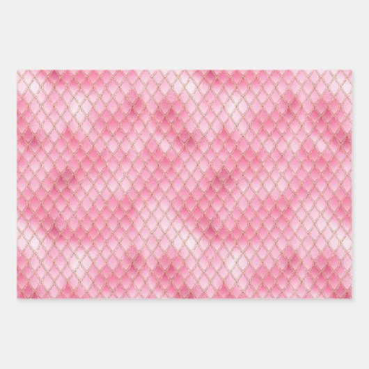 Feuille De Papier Cadeau Scales de dragon rose vif (Devant)