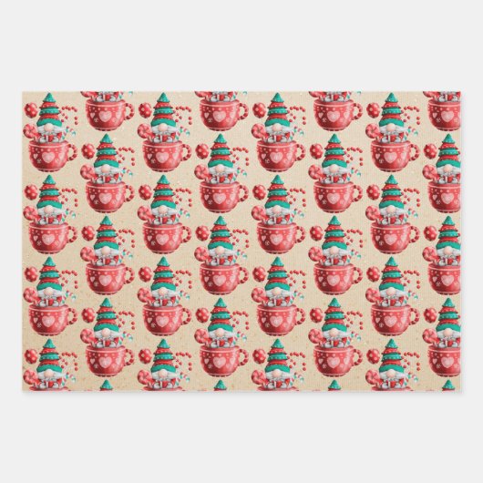 Feuille De Papier Cadeau Scandi hiver Noël Or & Forêt Noire (Devant)