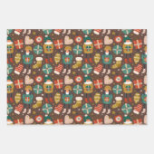 Feuille De Papier Cadeau Scandi Vacances Motifs mignonnes (Devant)