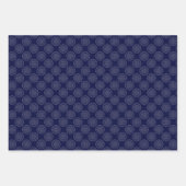 Feuille De Papier Cadeau Scandinave Ditsy Winter Navy & Gold Pois (Devant 3)