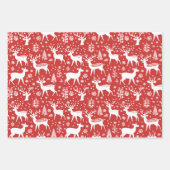 Feuille De Papier Cadeau Scandinave renne de Noël nordique (Devant)