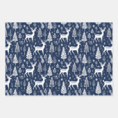 Feuille De Papier Cadeau Scandinave renne de Noël nordique (Devant 3)