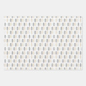 Feuille De Papier Cadeau Scandinavie Arbres de Noël Snowflakes Branches (Devant)