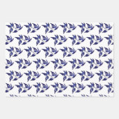 Feuille De Papier Cadeau Scène classique de saules bleues et oiseaux (Devant 2)