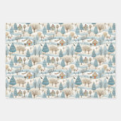 Feuille De Papier Cadeau Scène du village de neige (Devant)