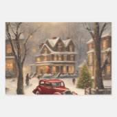 Feuille De Papier Cadeau Scènes de Noël (Devant)