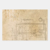 Feuille De Papier Cadeau Schéma électrique Dessin sur Brown (Devant)