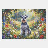 Feuille De Papier Cadeau Schnauzer in Wildflower Meadow Decoupage (Devant 2)
