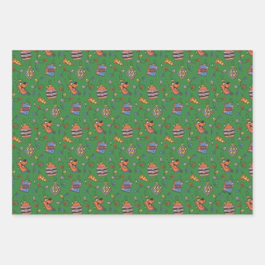 Feuille De Papier Cadeau Scooby-Doo Holiday Snack Lights Pattern (Devant 2)