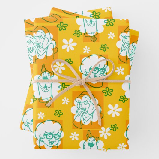 Feuille De Papier Cadeau Scooby-Doo | Modèle floral de caractère (En situation)