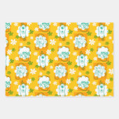 Feuille De Papier Cadeau Scooby-Doo | Modèle floral de caractère (Devant)