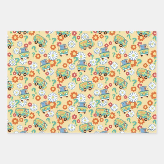 Feuille De Papier Cadeau Scooby-Doo Mystery Motif de fleurs (Devant)