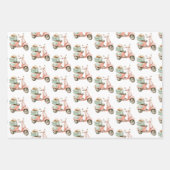 Feuille De Papier Cadeau Scooter côtier rose et aqua mignon (Devant)