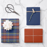 Feuille De Papier Cadeau Scott Blue Burnt Orange Scottish Tartan Christmas<br><div class="desc">Magnifique Tartans de Clan écossais dans la coordination des couleurs enveloppant des feuilles de papier. Il le rend parfait pour cet emballage cadeau de la saison des Fêtes.</div>