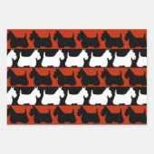 Feuille De Papier Cadeau Scottish Terrier chien noir/rouge/blanc, rayures T (Devant)