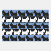 Feuille De Papier Cadeau Scottish Terrier chien noir/rouge/blanc, rayures T (Devant 2)