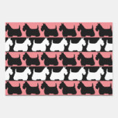 Feuille De Papier Cadeau Scottish Terrier chien noir/rouge/blanc, rayures T (Devant)