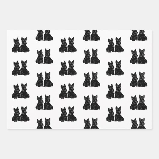 Feuille De Papier Cadeau Scottish Terriers (Devant 3)