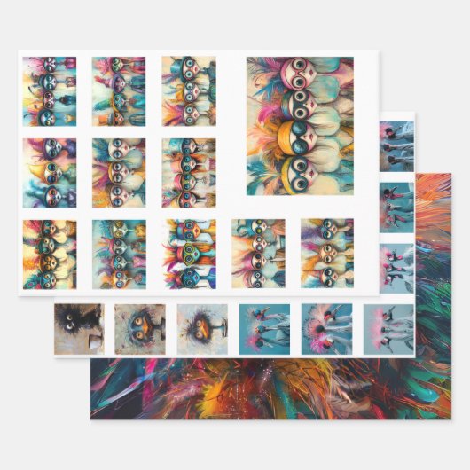 Feuille De Papier Cadeau Scrapbook Designs Wackadoodle Vibrant couleur (Lot)