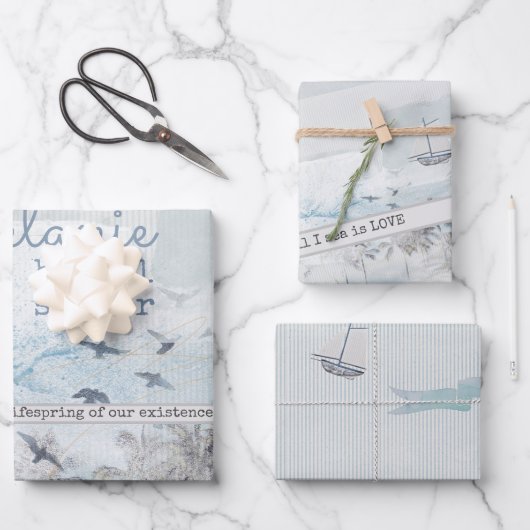 Feuille De Papier Cadeau Scrapbooked Sea of Love Bridal Shower (Recto)