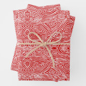 Feuille De Papier Cadeau Scribbleempreintes rouges (En situation)