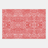 Feuille De Papier Cadeau Scribbleempreintes rouges (Devant)