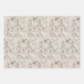 Feuille De Papier Cadeau Script Damask Or antique (Devant 3)