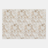 Feuille De Papier Cadeau Script Damask Or antique (Devant 2)