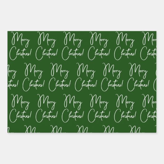 Feuille De Papier Cadeau Script de calligraphie moderne Joyeux Noël (Devant 2)