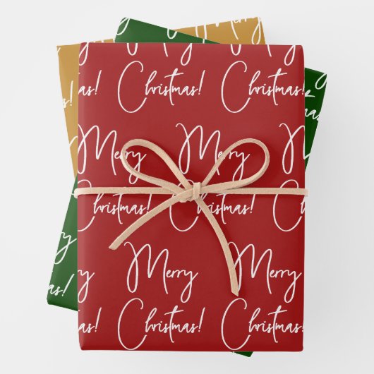 Feuille De Papier Cadeau Script de calligraphie moderne Joyeux Noël (En situation)