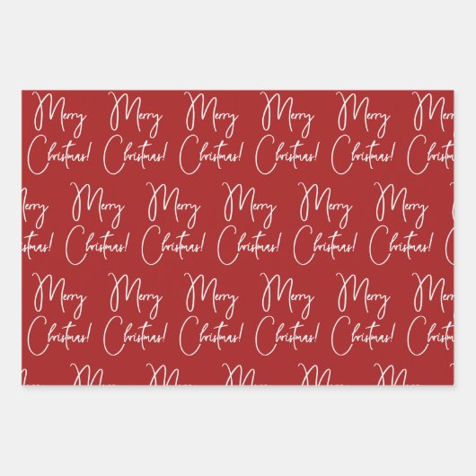 Feuille De Papier Cadeau Script de calligraphie moderne Joyeux Noël (Devant)