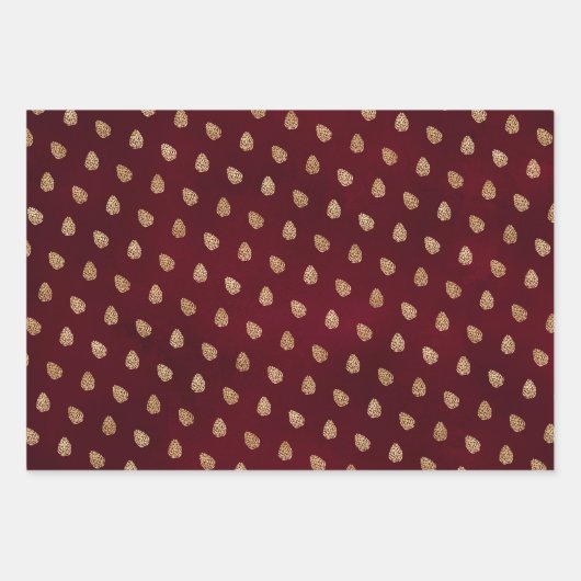 Feuille De Papier Cadeau Script de Noël Pin Rustique cônes Personnalisé (Devant 2)