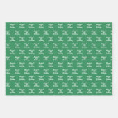 Feuille De Papier Cadeau Script de nom vert émeraude (Devant 2)