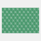 Feuille De Papier Cadeau Script de nom vert émeraude (Devant)