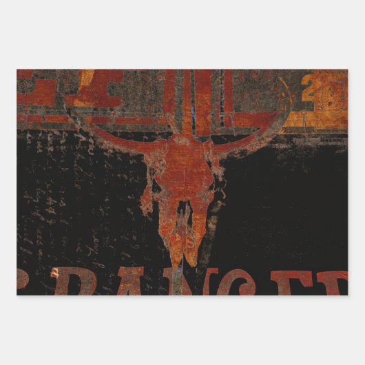 Feuille De Papier Cadeau Script de rouille de l'ouest de Country (Devant 2)