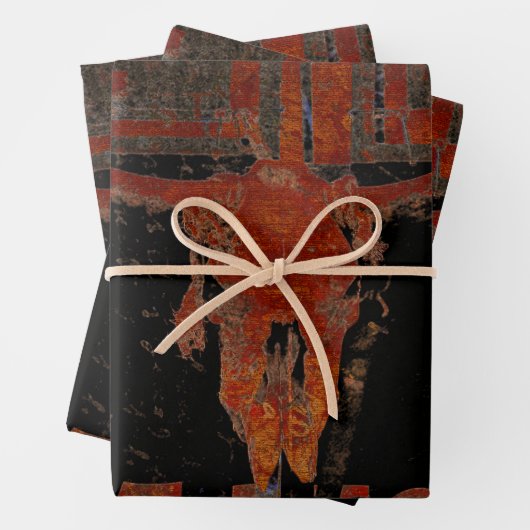 Feuille De Papier Cadeau Script de rouille de l'ouest de Country (En situation)