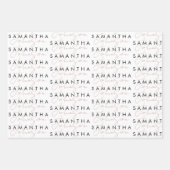 Feuille De Papier Cadeau Script de signature moderne chic noir blanc rose (Devant 2)