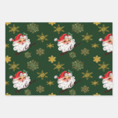 Feuille De Papier Cadeau Script Festive Green et Gold Christmas (Devant 2)