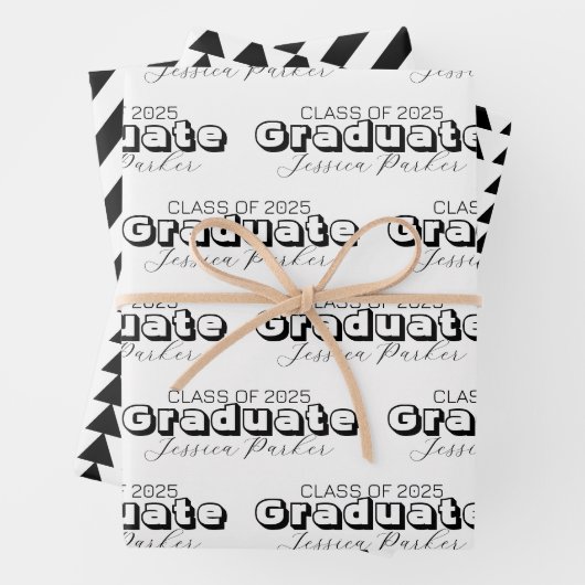 Feuille De Papier Cadeau Script moderne diplômé (En situation)