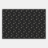 Feuille De Papier Cadeau Script moderne MERRY NOËL Lumières Black Gold (Devant)