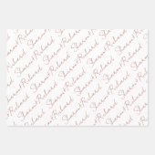 Feuille De Papier Cadeau Script Terracotta calligraphie noms mariage (Devant 3)